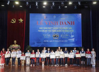 30 học sinh trường Tiểu học Lý Thái Tổ được vinh danh tại các kỳ thi Toán quốc tế