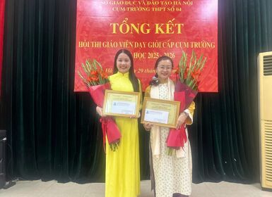 Chúc mừng thành tích xuất sắc của hai cô giáo tại Hội thi Giáo viên Giỏi cấp Cụm năm học 2025-2026