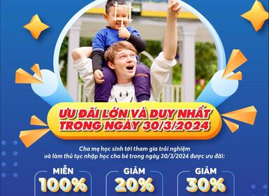 Ưu đãi lớn và duy nhất trong Ngày trải nghiệm "English day"  30/3/2024