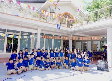 Khối mẫu giáo lớn giao lưu thể thao văn nghệ tại cơ sở Đỗ Quang