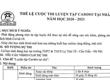 Cuộc thi Luyện tập CARDIO tại nhà dành cho HS từ L6-12