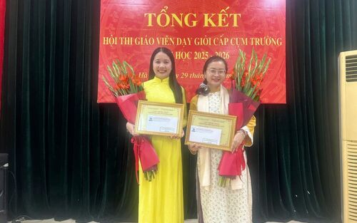 Chúc mừng thành tích xuất sắc của hai cô giáo tại Hội thi Giáo viên Giỏi cấp Cụm năm học 2025-2026